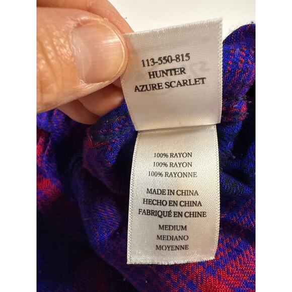 Rails Hunter Azule Scarlet Plaid Flannel Shirt Women’s Medium Button Down - Picture 6 of 8